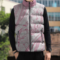 Sharks Couple Dreamy Polynesians Floral Sea Sleeveless Puffer Jacket Pink LT7 - Polynesian Pride