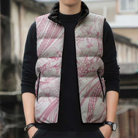 Sharks Couple Dreamy Polynesians Floral Sea Sleeveless Puffer Jacket Pink LT7 - Polynesian Pride