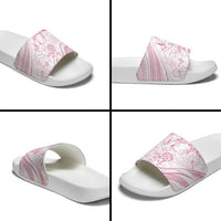 Sharks Couple Dreamy Polynesians Floral Sea Slide Sandals Pink - Polynesian Pride