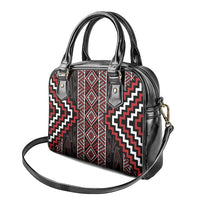 Red Tukutuku Pattern Aotearoa Shoulder Handbag Niho Taniwha and Puhoro Motifs LT7 - Polynesian Pride