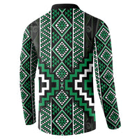 Jade Tukutuku Pattern Aotearoa Button Sweatshirt Niho Taniwha and Puhoro Motifs LT7 - Polynesian Pride