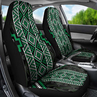 Jade Tukutuku Pattern Aotearoa Car Seat Cover Niho Taniwha and Puhoro Motifs