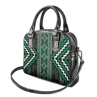 Jade Tukutuku Pattern Aotearoa Shoulder Handbag Niho Taniwha and Puhoro Motifs LT7 - Polynesian Pride