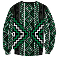 Jade Tukutuku Pattern Aotearoa Sweatshirt Niho Taniwha and Puhoro Motifs LT7 - Polynesian Pride
