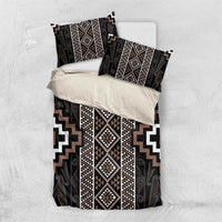 Classic Tukutuku Pattern Aotearoa Bedding Set Niho Taniwha and Puhoro Motifs
