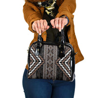 Classic Tukutuku Pattern Aotearoa Shoulder Handbag Niho Taniwha and Puhoro Motifs