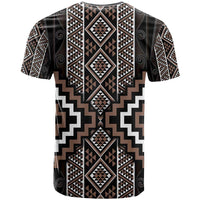 Classic Tukutuku Pattern Aotearoa T Shirt Niho Taniwha and Puhoro Motifs
