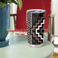 Classic Tukutuku Pattern Aotearoa Tumbler Cup Niho Taniwha and Puhoro Motifs