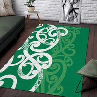 Pounamu Green Maori Area Rug Koru Kowhaiwhai - Polynesian Pride