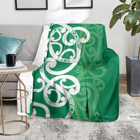 Pounamu Green Maori Blanket Koru Kowhaiwhai - Polynesian Pride