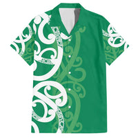 Pounamu Green Maori Family Matching Long Sleeve Bodycon Dress and Hawaiian Shirt Koru Kowhaiwhai - Polynesian Pride