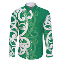 Pounamu Green Maori Family Matching Puletasi and Hawaiian Shirt Koru Kowhaiwhai - Polynesian Pride