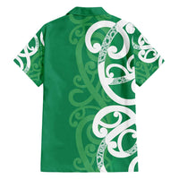 Pounamu Green Maori Family Matching Tank Maxi Dress and Hawaiian Shirt Koru Kowhaiwhai - Polynesian Pride
