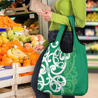 Pounamu Green Maori Grocery Bag Koru Kowhaiwhai LT7 - Polynesian Pride