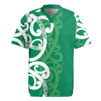 Pounamu Green Maori Rugby Jersey Koru Kowhaiwhai LT7 Green - Polynesian Pride