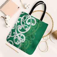 Pounamu Green Maori Tote Bag Koru Kowhaiwhai LT7 Black Strap One Size Green - Polynesian Pride