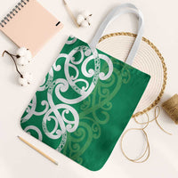 Pounamu Green Maori Tote Bag Koru Kowhaiwhai LT7 White Strap One Size Green - Polynesian Pride