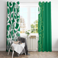 Pounamu Green Maori Window Curtain Koru Kowhaiwhai - Polynesian Pride