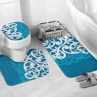 Azure Blue Maori Bathroom Set Koru Kowhaiwhai - Polynesian Pride