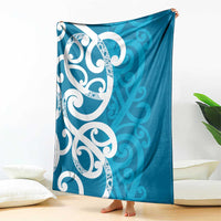 Azure Blue Maori Blanket Koru Kowhaiwhai - Polynesian Pride