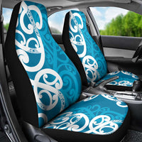 Azure Blue Maori Car Seat Cover Koru Kowhaiwhai - Polynesian Pride