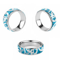 Azure Blue Maori Classic Ring Koru Kowhaiwhai