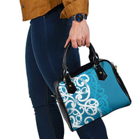 Azure Blue Maori Shoulder Handbag Koru Kowhaiwhai - Polynesian Pride