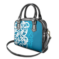 Azure Blue Maori Shoulder Handbag Koru Kowhaiwhai - Polynesian Pride