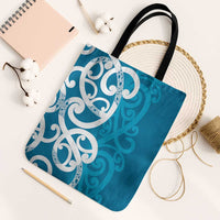 Azure Blue Maori Tote Bag Koru Kowhaiwhai - Polynesian Pride