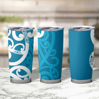 Azure Blue Maori Tumbler Cup Koru Kowhaiwhai LT7 - Polynesian Pride