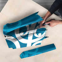 Azure Blue Maori Umbrella Koru Kowhaiwhai LT7 - Polynesian Pride