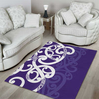 Violet Green Maori Area Rug Koru Kowhaiwhai - Polynesian Pride