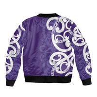 Violet Green Maori Bomber Jacket Koru Kowhaiwhai LT7 - Polynesian Pride