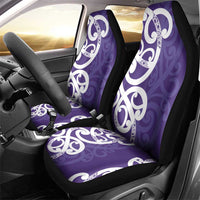 Violet Green Maori Car Seat Cover Koru Kowhaiwhai - Polynesian Pride