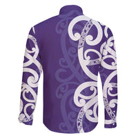 Violet Green Maori Family Matching Short Sleeve Bodycon Dress and Hawaiian Shirt Koru Kowhaiwhai - Polynesian Pride