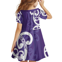 Violet Green Maori Family Matching Tank Maxi Dress and Hawaiian Shirt Koru Kowhaiwhai - Polynesian Pride