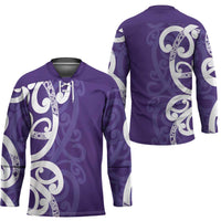 Violet Green Maori Hockey Jersey Koru Kowhaiwhai - Polynesian Pride