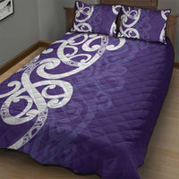 Violet Green Maori Quilt Bed Set Koru Kowhaiwhai LT7 - Polynesian Pride