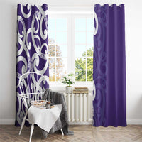 Violet Green Maori Window Curtain Koru Kowhaiwhai - Polynesian Pride
