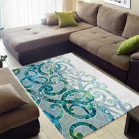 Paua Shell Maori Area Rug Koru Kowhaiwhai - Polynesian Pride