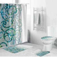 Paua Shell Maori Bathroom Set Koru Kowhaiwhai - Polynesian Pride