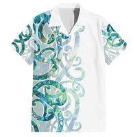 Paua Shell Maori Family Matching Tank Maxi Dress and Hawaiian Shirt Koru Kowhaiwhai - Polynesian Pride