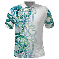 Paua Shell Maori Polo Shirt Koru Kowhaiwhai - Polynesian Pride