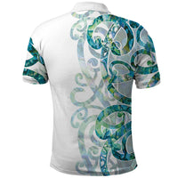 Paua Shell Maori Polo Shirt Koru Kowhaiwhai - Polynesian Pride