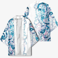 Turquoise Paua Shell Maori Kimono Koru Kowhaiwhai - Polynesian Pride