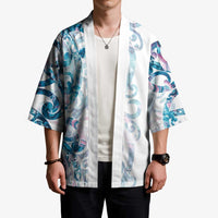 Turquoise Paua Shell Maori Kimono Koru Kowhaiwhai - Polynesian Pride