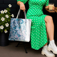 Turquoise Paua Shell Maori Tote Bag Koru Kowhaiwhai - Polynesian Pride