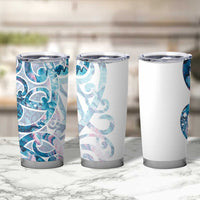 Turquoise Paua Shell Maori Tumbler Cup Koru Kowhaiwhai - Polynesian Pride