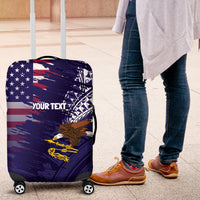 American Samoa Mix US Luggage Cover Flag Day Grunge Style LT7 Blue - Polynesian Pride