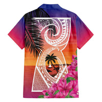 Guam Chamorro Family Matching Long Sleeve Bodycon Dress and Hawaiian Shirt Artsy Latte Stone